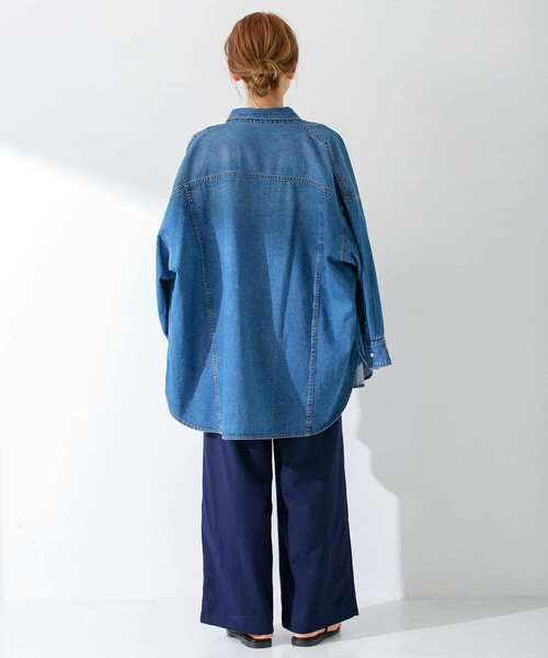 URBAN RESEARCH Sonny Label（アーバンリサーチサニーレーベル）の「コットンイージーカラーワイドパンツ（その他パンツ・レディース・オフホワイト/ブルー/グリーン系その他/ネイビー・36/38）」の18枚目の写真