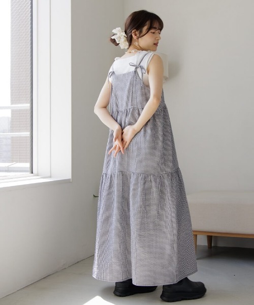 flower（フラワー）の「2wayティアードワンピース（ワンピース・レディース・ブラック/アイボリー・FREE）」の2枚目の写真