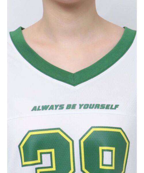 EVRIS（エヴリス）の「【みちょぱコラボ】ユニフォームBIG Tシャツ（Tシャツ/カットソー・レディース・グリーン/ブルー/ブラック・FREE）」の12枚目の写真