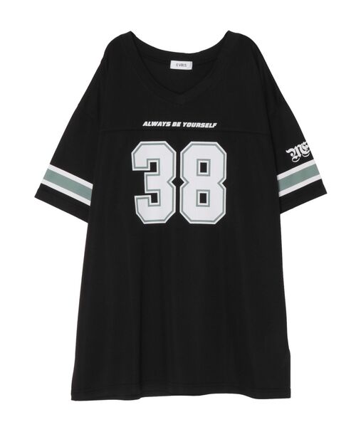 EVRIS（エヴリス）の「【みちょぱコラボ】ユニフォームBIG Tシャツ（Tシャツ/カットソー・レディース・グリーン/ブルー/ブラック・FREE）」の20枚目の写真