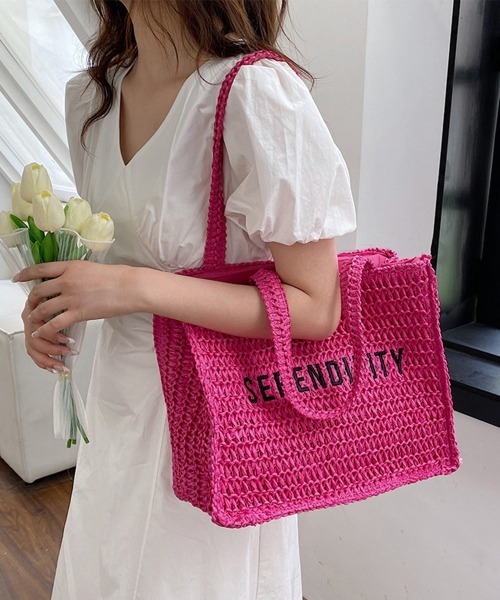 Miniministore(ミニミニストア)の「ストローバッグ トート かごバッグ韓国風(トートバッグ・レディース・ベージュ/ピンク/グリーン/ブラウン・FREE)」の18枚目の写真