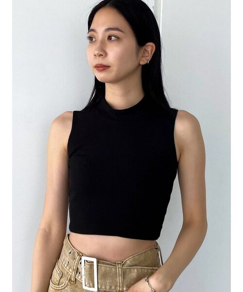 EMODA(エモダ)の「ミニハイネックリブトップ(タンクトップ・レディース・その他/ブルー/ホワイト/ブラック・FREE)」の10枚目の写真
