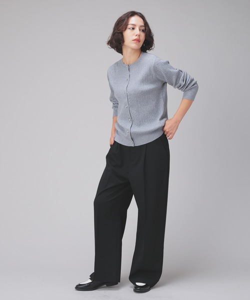 GLACIER lusso(グラシアルッソ)の「ワイドパンツ(スラックス・レディース・チャコールグレー/グレー系/ネイビー系/ブラック・S/M/L/LL)」の6枚目の写真