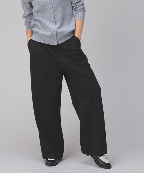 GLACIER lusso(グラシアルッソ)の「ワイドパンツ(スラックス・レディース・チャコールグレー/グレー系/ネイビー系/ブラック・S/M/L/LL)」の7枚目の写真