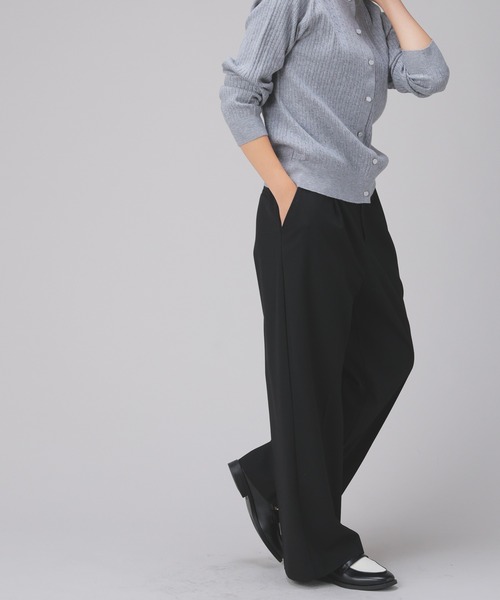 GLACIER lusso(グラシアルッソ)の「ワイドパンツ(スラックス・レディース・チャコールグレー/グレー系/ネイビー系/ブラック・S/M/L/LL)」の8枚目の写真