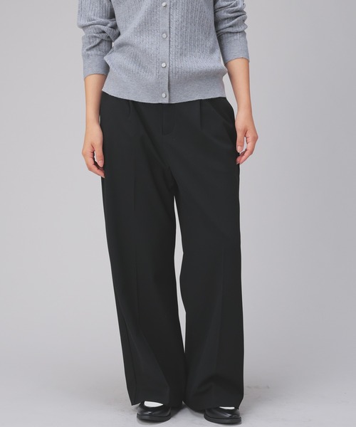 GLACIER lusso(グラシアルッソ)の「ワイドパンツ(スラックス・レディース・チャコールグレー/グレー系/ネイビー系/ブラック・S/M/L/LL)」の10枚目の写真