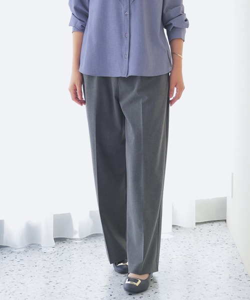 GLACIER lusso(グラシアルッソ)の「ワイドパンツ(スラックス・レディース・チャコールグレー/グレー系/ネイビー系/ブラック・S/M/L/LL)」の16枚目の写真