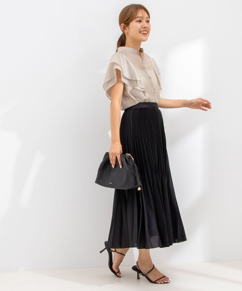 NOLLEY’S Sophi(ノーリーズソフィ)の「ウォッシャブルブライトジョーゼットプリーツスカート(スカート・レディース・ブラック/ベージュ・38/36)」の6枚目の写真