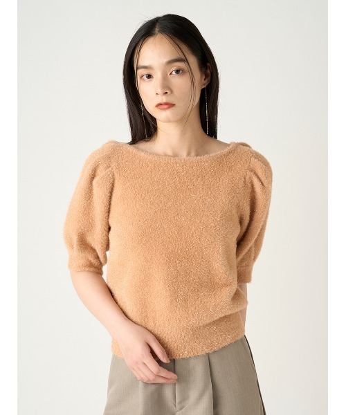 FRAY I.D(フレイアイディー)の「2wayラメフェザーパフスリーブニット(ニット/セーター・レディース・グレー/アイボリー/ブラック/コーラルピンク・FREE)」の12枚目の写真