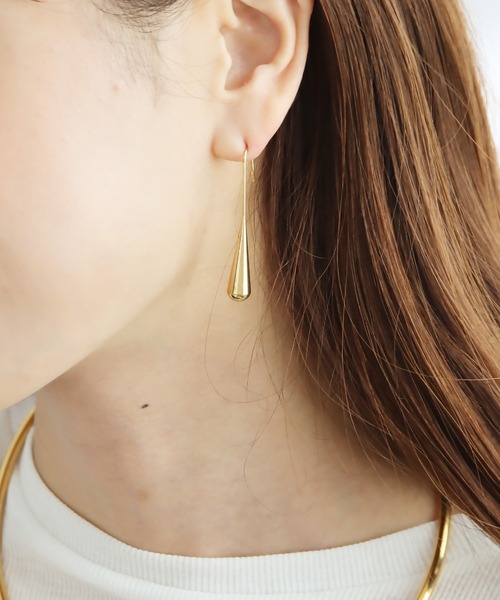 abaskdesign（アバスクデザイン）の「金属アレルギー対応 ドロップロングフックピアス（ピアス（両耳用）・レディース・ゴールド/シルバー・FREE）」の3枚目の写真