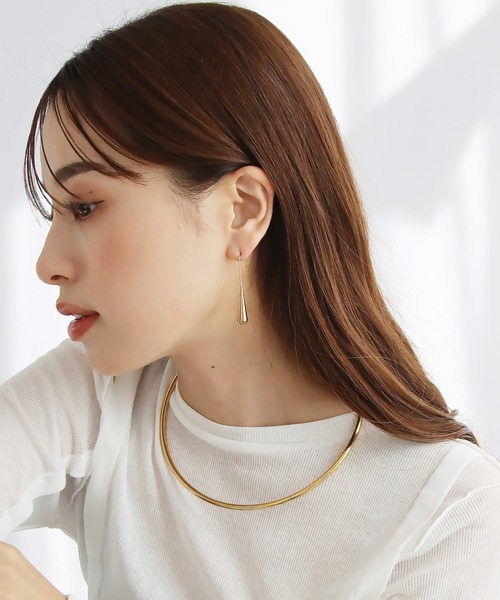 abaskdesign（アバスクデザイン）の「金属アレルギー対応 ドロップロングフックピアス（ピアス（両耳用）・レディース・ゴールド/シルバー・FREE）」の4枚目の写真
