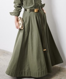 CHIC STYLE |  バックサテンタックフレアマキシスカート ＜大きいサイズ有＞シックスタイル　(スカート)