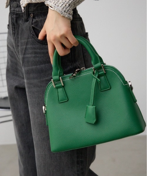 AZUL by moussy(アズールバイマウジー)の「ダブルジッパーハンドバッグ(ハンドバッグ・レディース・シルバー/ブルー/グレー/レッド/ブラック/アイボリー/グリーン系その他2/ベージュ/ブラウン/グリーン・FREE)」の7枚目の写真