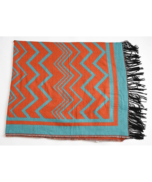 セール】オルテガ総柄 大判ポンチョストール（ストール/ショール