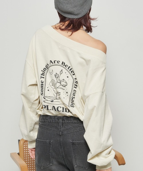 Auntie Rosa Holiday(アンティローザホリデー)の「ピグメントオフショルロンTEE(Tシャツ/カットソー・レディース・チャコールグレー/ナチュラル・FREE)」の18枚目の写真