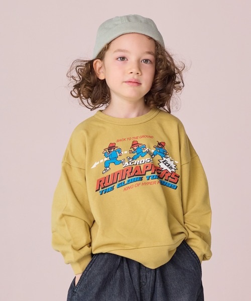 Life Support Products(ライフサポートプロダクツ)の「裏毛プリントトレーナー(スウェット・キッズ・杢グレー/オフホワイト/アイボリー/ピンク/グリーン/レッド/マスタード/ネイビー/チャコール/ラベンダー・80/90/95/100/110/120/130/140/150)」の1枚目の写真