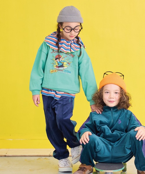 Life Support Products(ライフサポートプロダクツ)の「裏毛プリントトレーナー(スウェット・キッズ・杢グレー/オフホワイト/アイボリー/ピンク/グリーン/レッド/マスタード/ネイビー/チャコール/ラベンダー・80/90/95/100/110/120/130/140/150)」の12枚目の写真