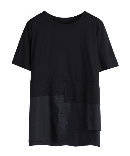 B'day(ビーデイ)の「【 B'day / ビーデー 】アシンメトリー半袖Tシャツ(Tシャツ/カットソー・レディース・レッド/ブラック・LARGE/MEDIUM)」の3枚目の写真