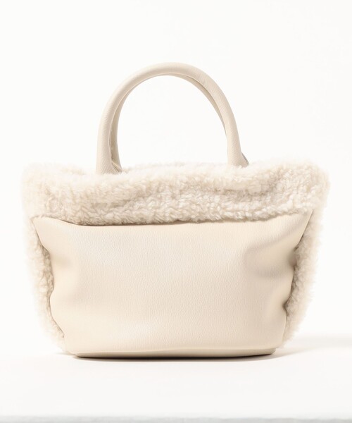 BEAMS HEART（ビームスハート）の「ムートンボア バッグ（ハンドバッグ・レディース・ホワイト系その他5/ブラック・ONE SIZE）」の6枚目の写真