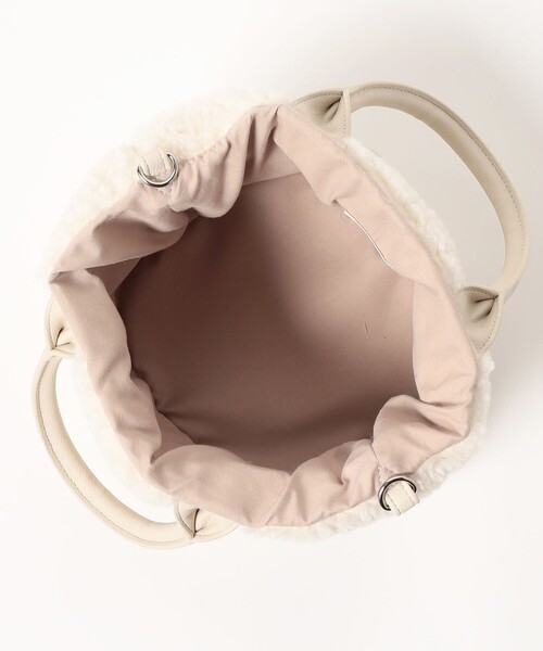 BEAMS HEART（ビームスハート）の「ムートンボア バッグ（ハンドバッグ・レディース・ホワイト系その他5/ブラック・ONE SIZE）」の8枚目の写真