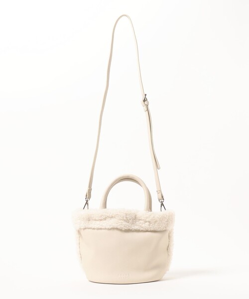 BEAMS HEART（ビームスハート）の「ムートンボア バッグ（ハンドバッグ・レディース・ホワイト系その他5/ブラック・ONE SIZE）」の9枚目の写真