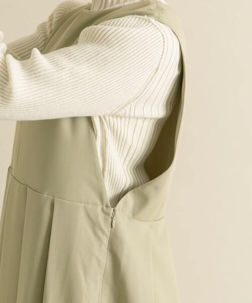 【セール】『2サイズ展開』キーネックBIGプリーツジャンパースカート（ワンピース）｜KBF（ケイビーエフ）