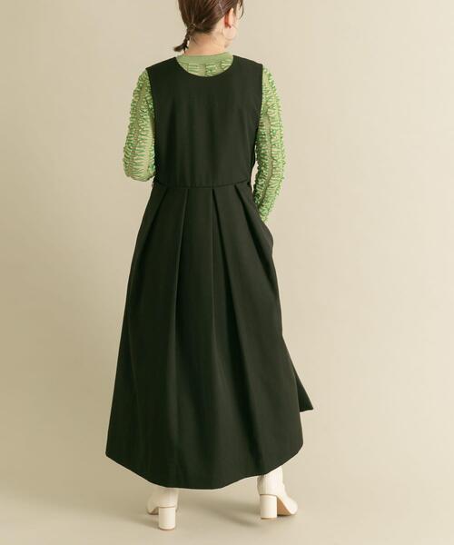 セール】『2サイズ展開』キーネックBIGプリーツジャンパースカート