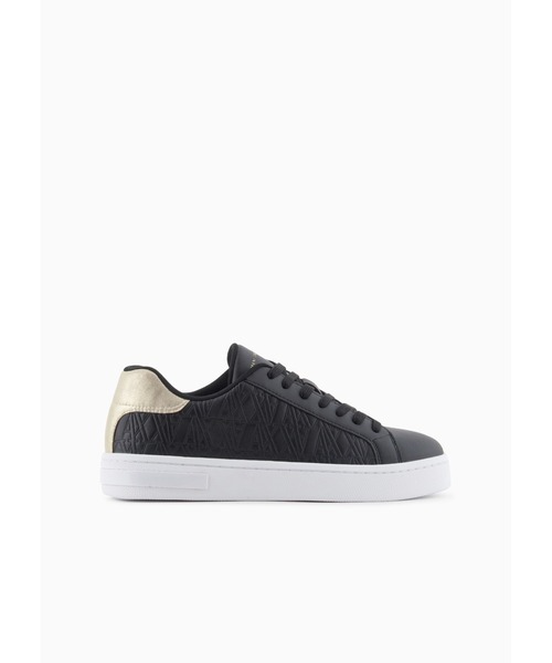 ARMANI EXCHANGE(アルマーニエクスチェンジ)の「【A|X アルマーニ エクスチェンジ】<オンライン限定>エンボスオールオーバーロゴ レースアップスニーカー(スニーカー・レディース・ホワイト×ゴールド/ローズ/ブラック×ゴールド・37/38/39/36)」の9枚目の写真