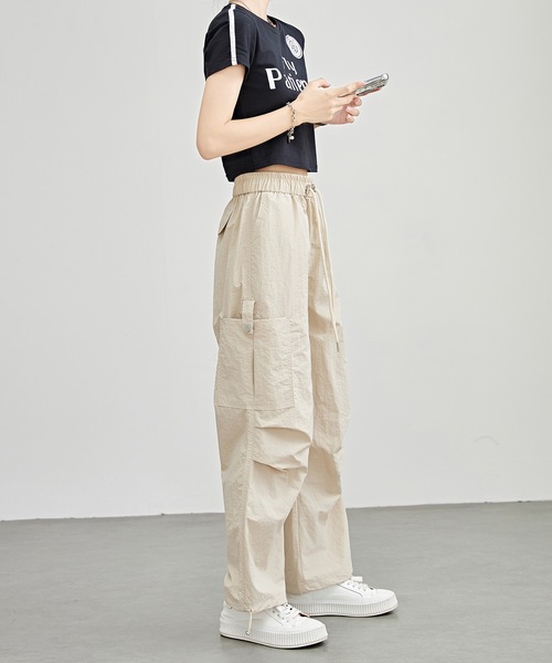 カーゴパンツ サイドポケット付き THISIS カーゴパンツ ツイル 6ポケット メンズ レディース
