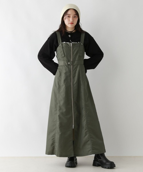セール】Wジップ/ミリタリーナイロンジャンスカ（ジャンパースカート