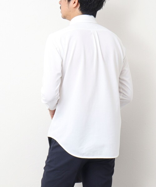 NOLLEY’S（ノーリーズ）の「《ビジカジ対応/吸水速乾》ドライマスター テープBDシャツ 24AW（シャツ/ブラウス・メンズ・ホワイト系その他4/ホワイト/ネイビー・M/L/XL/S）」の9枚目の写真