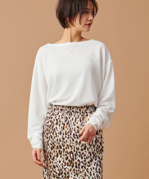 marmors(マルモア)の「【marmors】georgette boat neck p/o(Tシャツ/カットソー・レディース・ピンクベージュ/ブラック/オフホワイト・36)」の1枚目の写真