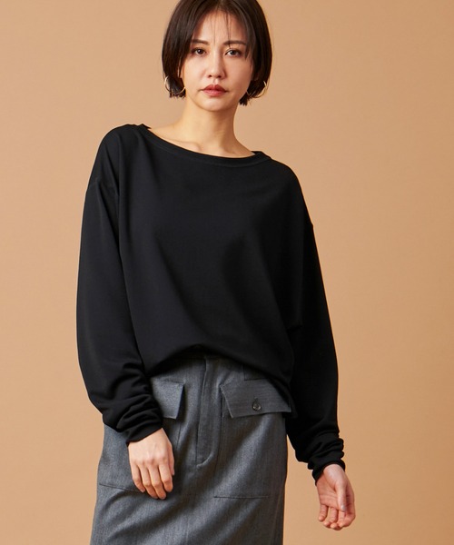 marmors(マルモア)の「【marmors】georgette boat neck p/o(Tシャツ/カットソー・レディース・ピンクベージュ/ブラック/オフホワイト・36)」の2枚目の写真
