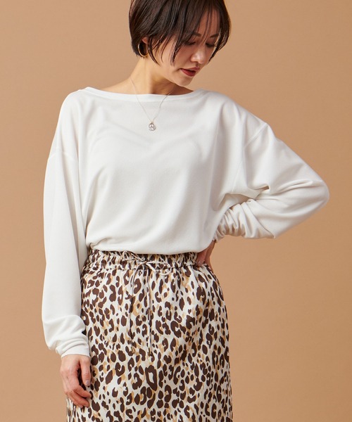 marmors(マルモア)の「【marmors】georgette boat neck p/o(Tシャツ/カットソー・レディース・ピンクベージュ/ブラック/オフホワイト・36)」の4枚目の写真