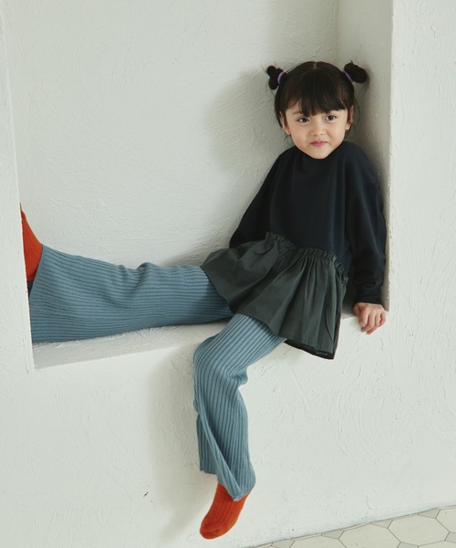 pairmanon（ペアマノン）の「裏毛 ペプラム切替え トレーナー（スウェット・キッズ・ブラウン/ピンク/ブラック・150/90/100/110/130/120/140）」の6枚目の写真