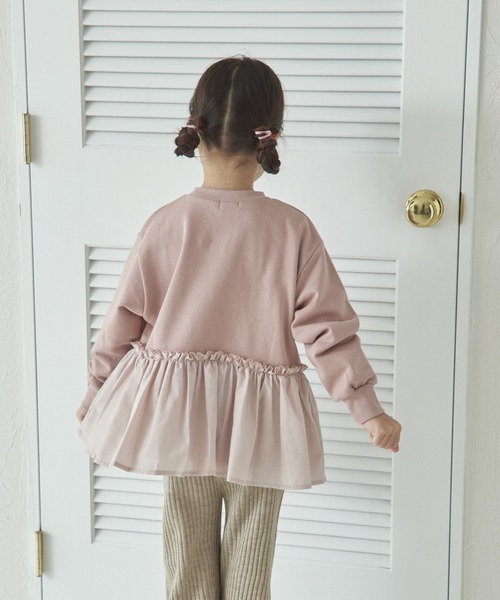 pairmanon（ペアマノン）の「裏毛 ペプラム切替え トレーナー（スウェット・キッズ・ブラウン/ピンク/ブラック・150/90/100/110/130/120/140）」の13枚目の写真