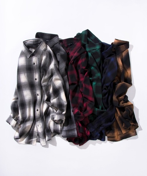 NO NEED（ノーニード）の「ネルチェック ルーズフィットシャツ（シャツ/ブラウス・メンズ・ブラック/ブルー/ホワイト/グリーン/ブラウン/レッド/ベージュ/その他1/サックスブルー・M/L/XL）」の17枚目の写真