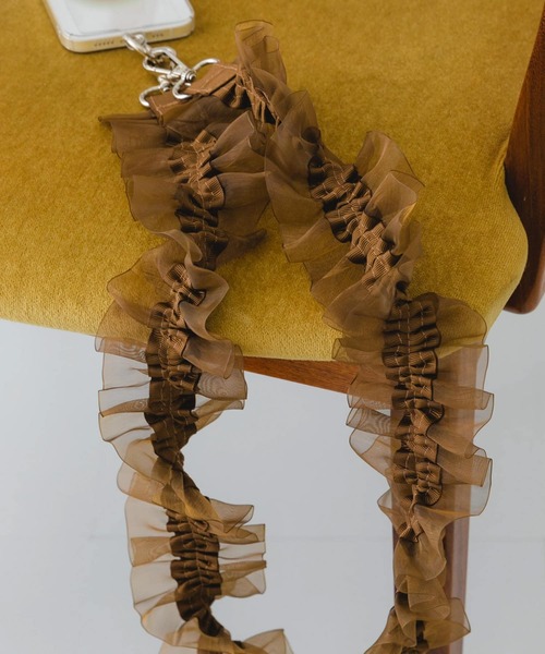 RODE SKO(ロデスコ)の「ギャザーチュールストラップ(スマホケース/カバー・レディース・ブラック/ブラウン/グレー・ONE)」の7枚目の写真