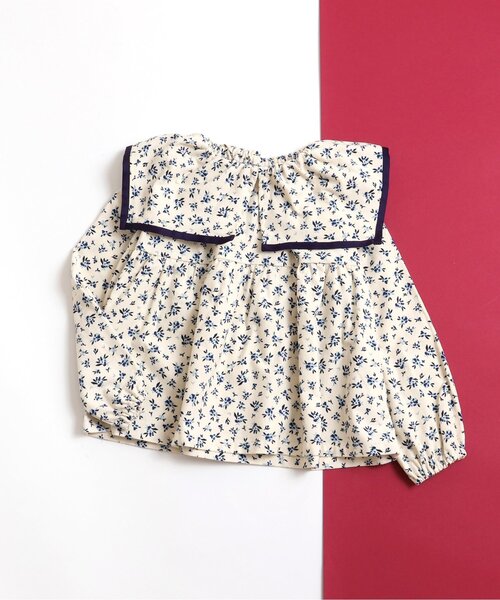 apres les cours(アプレレクール)の「【リンク・WEB限定】スクエアカラーチュニック(チュニック・キッズ・ストライプ/アイボリー/チェック・130/120/140/110/100/90/80)」の2枚目の写真