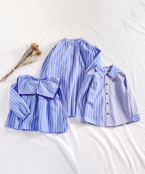 apres les cours(アプレレクール)の「【リンク・WEB限定】スクエアカラーチュニック(チュニック・キッズ・ストライプ/アイボリー/チェック・130/120/140/110/100/90/80)」の8枚目の写真