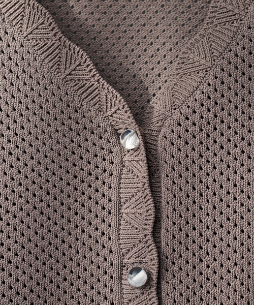 natural couture(ナチュラルクチュール)の「【WEB限定】メッシュ編みクリア釦長袖カーデ(カーディガン/ボレロ・レディース・ミント/モカ/ボルドー/アイボリー/ブラック・FREE)」の21枚目の写真