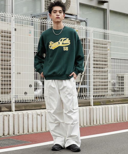 WEGO（ウィゴー）の「WEGO/アクセ付きグラフィックプルオーバー（スウェット・メンズ・ホワイト/ダークグリーン/アッシュグレー・LARGE/MEDIUM）」の6枚目の写真