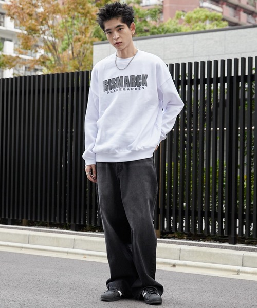 WEGO（ウィゴー）の「WEGO/アクセ付きグラフィックプルオーバー（スウェット・メンズ・ホワイト/ダークグリーン/アッシュグレー・LARGE/MEDIUM）」の4枚目の写真