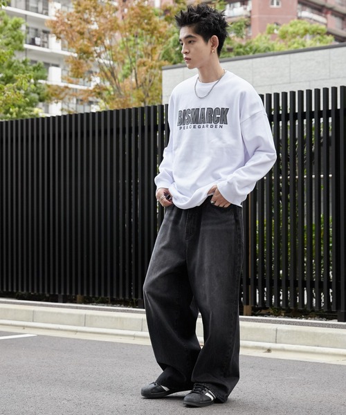 WEGO（ウィゴー）の「WEGO/アクセ付きグラフィックプルオーバー（スウェット・メンズ・ホワイト/ダークグリーン/アッシュグレー・LARGE/MEDIUM）」の10枚目の写真