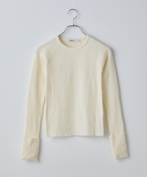 COLONY 2139（コロニートゥーワンスリーナイン）の「抗ピルPBTターンUPスリーブニット（ニット/セーター・レディース・ネイビー/レッド/ブラック/オフホワイト/グレー・FREE）」の9枚目の写真