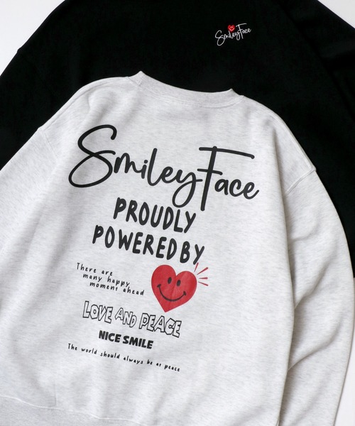SMILEY FACE(スマイリーフェイス)の「SMILEY FACE/スマイリーフェイス オーバーサイズ 裏起毛 袖プリント バックプリント ロゴ ワンポイント刺繍 スウェット トレーナー/レディース メンズ(スウェット・レディース・ホワイト系その他/スミクロ/ブラック系その他2/グレー系その他2/グレー系その他3/ブラック系その他3/ネイビー/ブラック/アッシュグレー/ホワイト/グレー系その他/ブラック系その他・LL/L/M)」の12枚目の写真