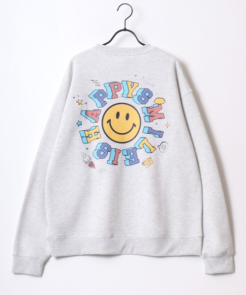 SMILEY FACE(スマイリーフェイス)の「SMILEY FACE/スマイリーフェイス オーバーサイズ 裏起毛 袖プリント バックプリント ロゴ ワンポイント刺繍 スウェット トレーナー/レディース メンズ(スウェット・レディース・ホワイト系その他/スミクロ/ブラック系その他2/グレー系その他2/グレー系その他3/ブラック系その他3/ネイビー/ブラック/アッシュグレー/ホワイト/グレー系その他/ブラック系その他・LL/L/M)」の17枚目の写真