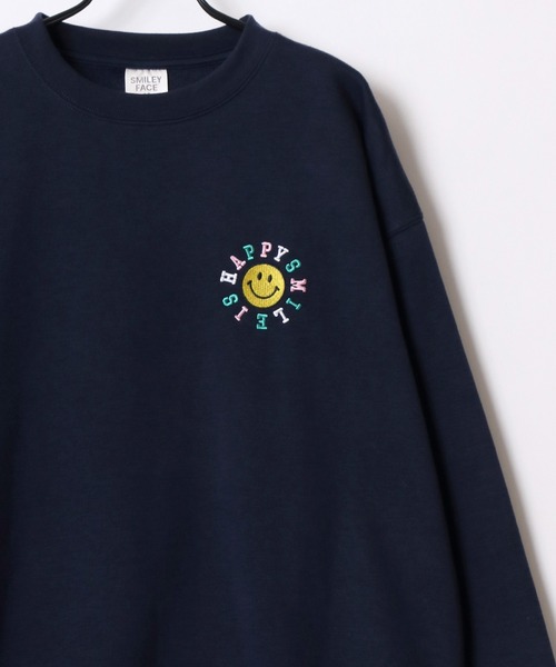 SMILEY FACE(スマイリーフェイス)の「SMILEY FACE/スマイリーフェイス オーバーサイズ 裏起毛 袖プリント バックプリント ロゴ ワンポイント刺繍 スウェット トレーナー/レディース メンズ(スウェット・レディース・ホワイト系その他/スミクロ/ブラック系その他2/グレー系その他2/グレー系その他3/ブラック系その他3/ネイビー/ブラック/アッシュグレー/ホワイト/グレー系その他/ブラック系その他・LL/L/M)」の14枚目の写真