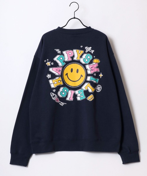 SMILEY FACE(スマイリーフェイス)の「SMILEY FACE/スマイリーフェイス オーバーサイズ 裏起毛 袖プリント バックプリント ロゴ ワンポイント刺繍 スウェット トレーナー/レディース メンズ(スウェット・レディース・ホワイト系その他/スミクロ/ブラック系その他2/グレー系その他2/グレー系その他3/ブラック系その他3/ネイビー/ブラック/アッシュグレー/ホワイト/グレー系その他/ブラック系その他・LL/L/M)」の21枚目の写真