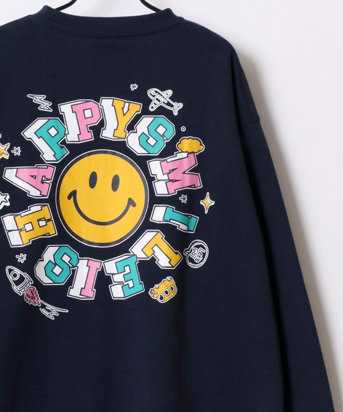 SMILEY FACE(スマイリーフェイス)の「SMILEY FACE/スマイリーフェイス オーバーサイズ 裏起毛 袖プリント バックプリント ロゴ ワンポイント刺繍 スウェット トレーナー/レディース メンズ(スウェット・レディース・ホワイト系その他/スミクロ/ブラック系その他2/グレー系その他2/グレー系その他3/ブラック系その他3/ネイビー/ブラック/アッシュグレー/ホワイト/グレー系その他/ブラック系その他・LL/L/M)」の15枚目の写真